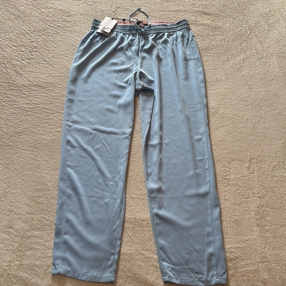 DVF Faustyn Cool Blue Silk Pajama Pants - Picture 2 of 8